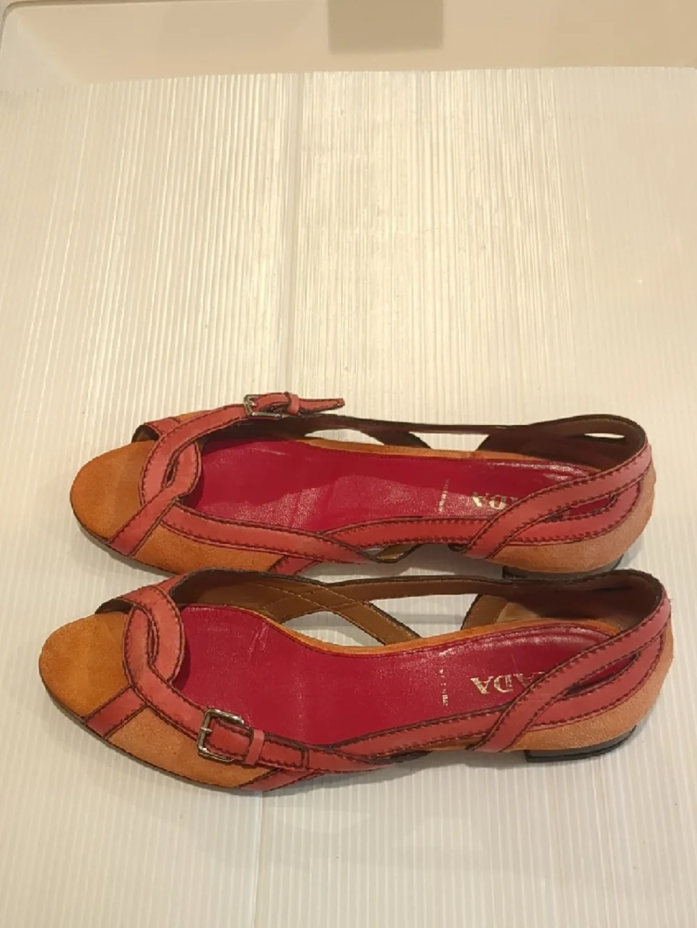 Prada Open-Toe Leather Summer Shoes